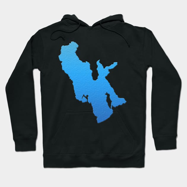 Great Salt Lake in Utah Outline Hoodie by gorff